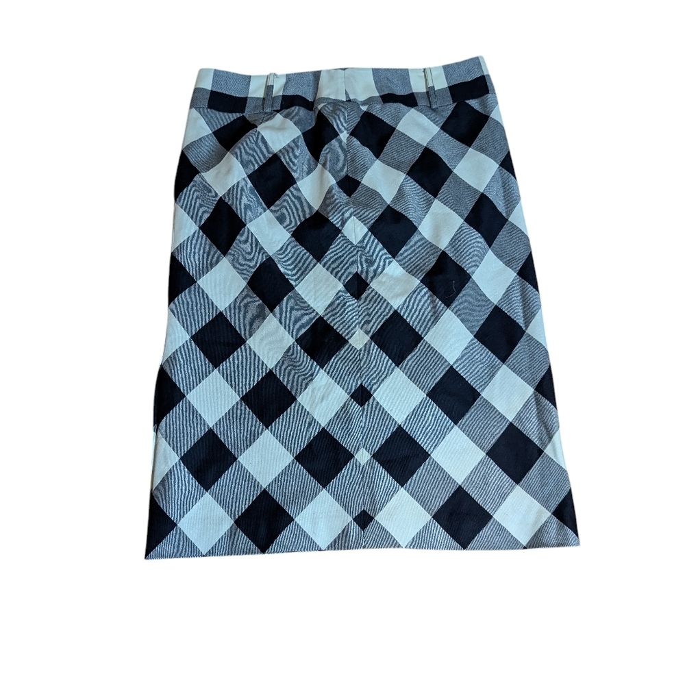 Anne Klein Plaid Wool Skirt Midi Zip Back Preppy Cottagecore Career Sz L - Picture 6 of 7